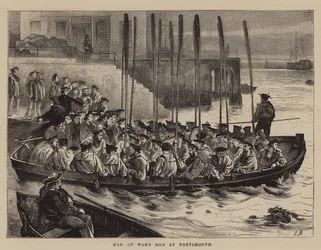Oorlogsscheepsmannen in Portsmouth